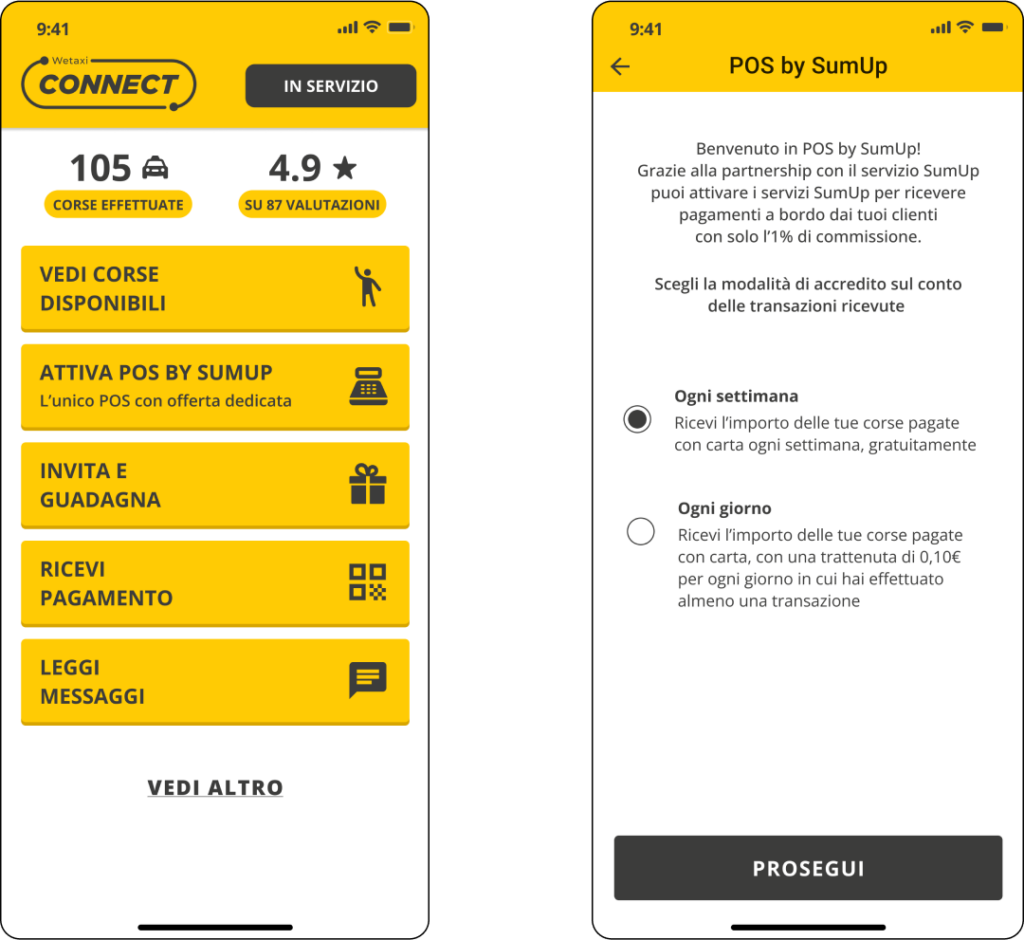 Screen di un'app